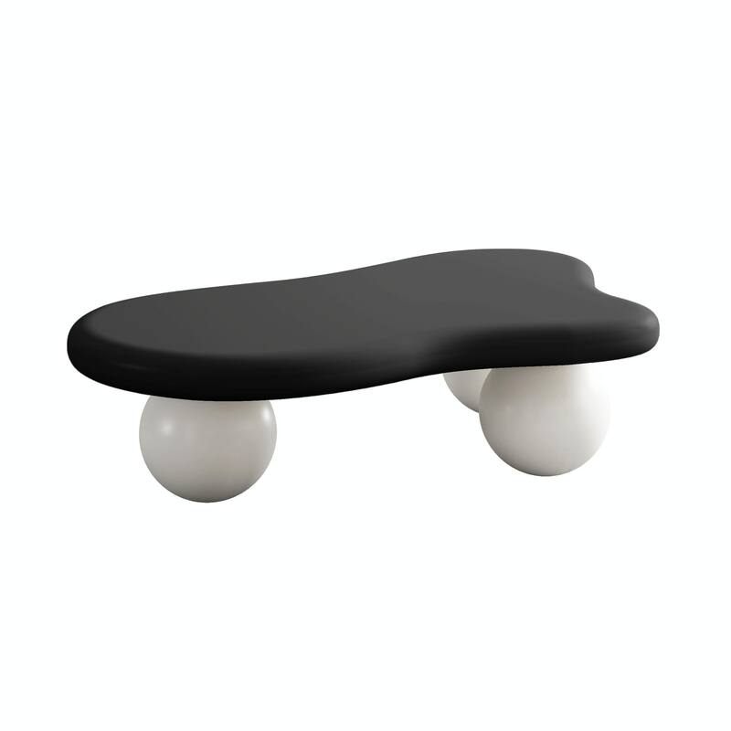 47-Inch Cloud-Shaped Coffee Table with 3 Ball Legs for Living Room