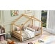 preview thumbnail 3 of 26, Modern House Platform Bed with Headboard and Footboard, Roof Design