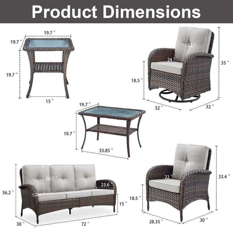 Gymojoy Outdoor Wicker Patio Furniture Sofa & Chair Set - Luxurious Comfort, Weather-Resistant
