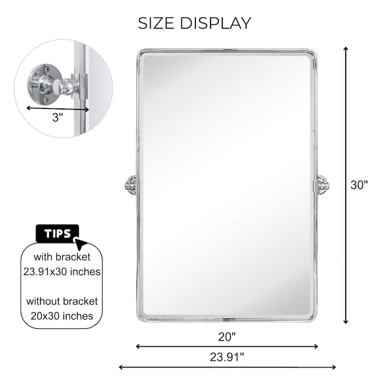 TEHOME Woodvale Rectangle Vertical Metal Wall Mirrors