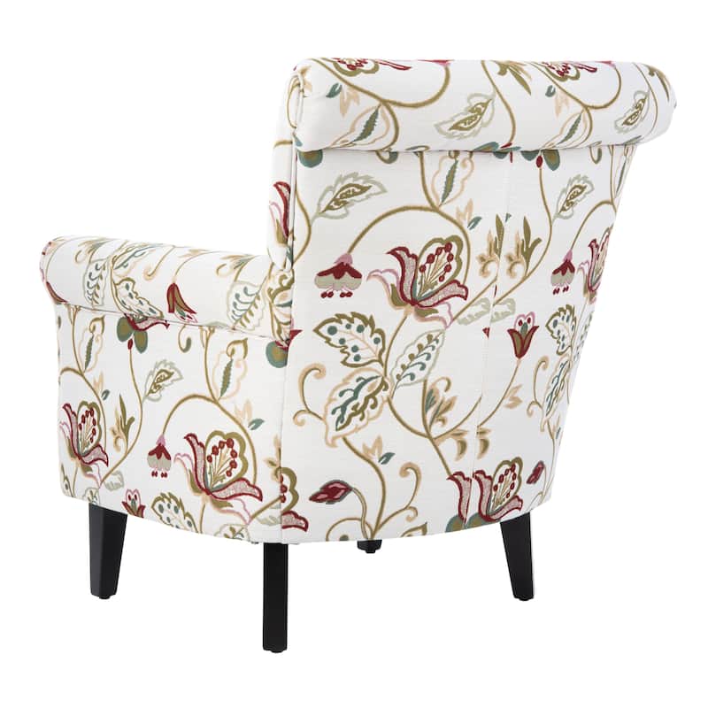 SAFAVIEH Gramercy Red/Ivory Floral Club Chair - 30" W x 33" D x 35" H