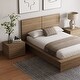 preview thumbnail 20 of 38, James 4-Piece Bedroom Set with Bed, Headboard, and 2 Nightstands Brown Oak - Full