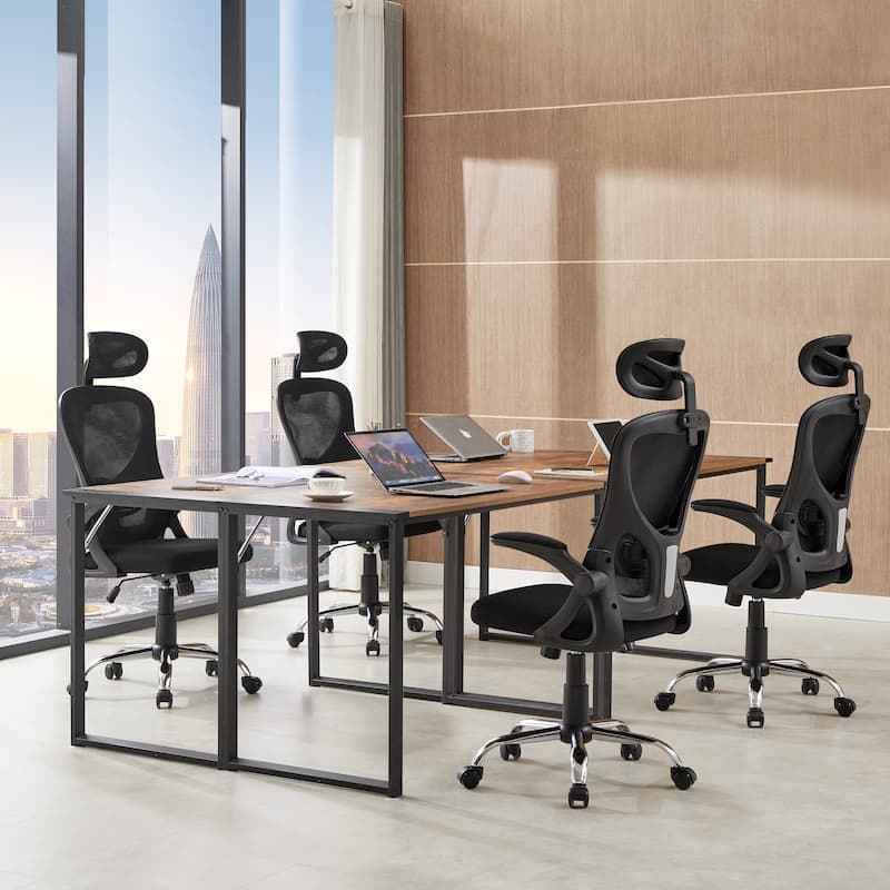 VECELO High Back Ergonomic Office Chair with Adjustable Headrest Armrest Mesh Lumbar Support