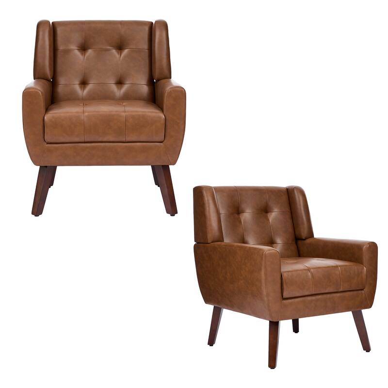 Tufted Arm Chair Upholstered Lounge Chair(Set of 2)