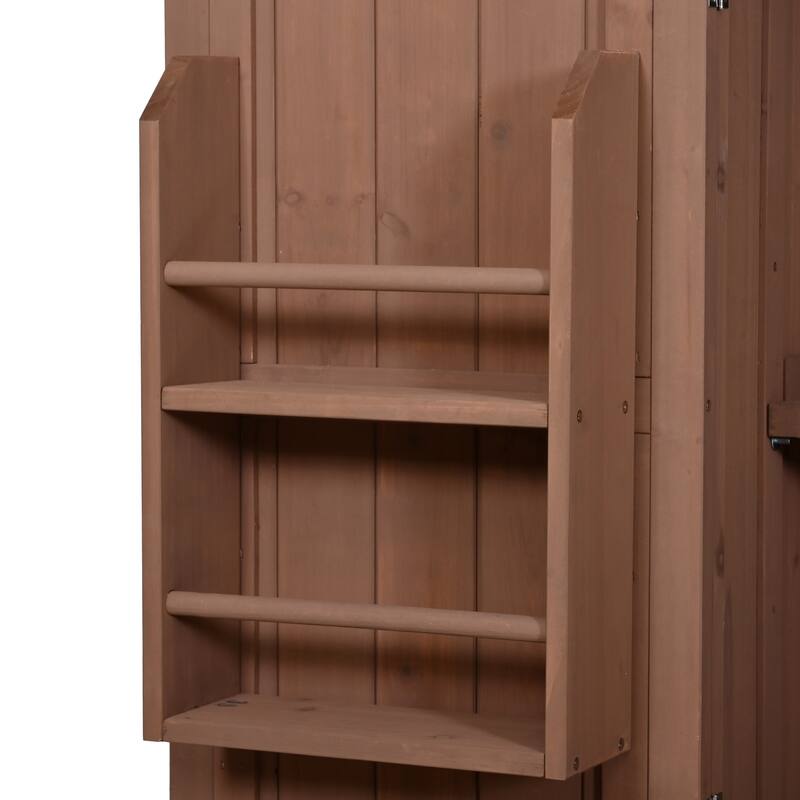 65" Solid Fir Wood Potting Bench with Hutch, Garden Workstation Table with Drawer, Spice Rack & Shelves