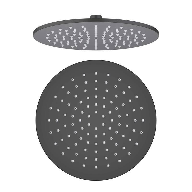 Circular 10" Metal Thin Profile Rain Shower Head 1.75 GPM - Matte Black