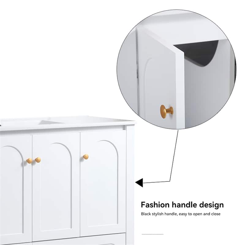 48" White Bathroom Vanity (excluding the ceramic basin)