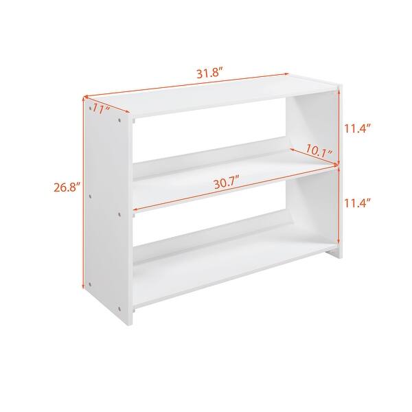 dimension image slide 8 of 12, Low Twin Size Wood Loft Bed with Storage Cabinets, Shelves, and Slide - Fun and Practical