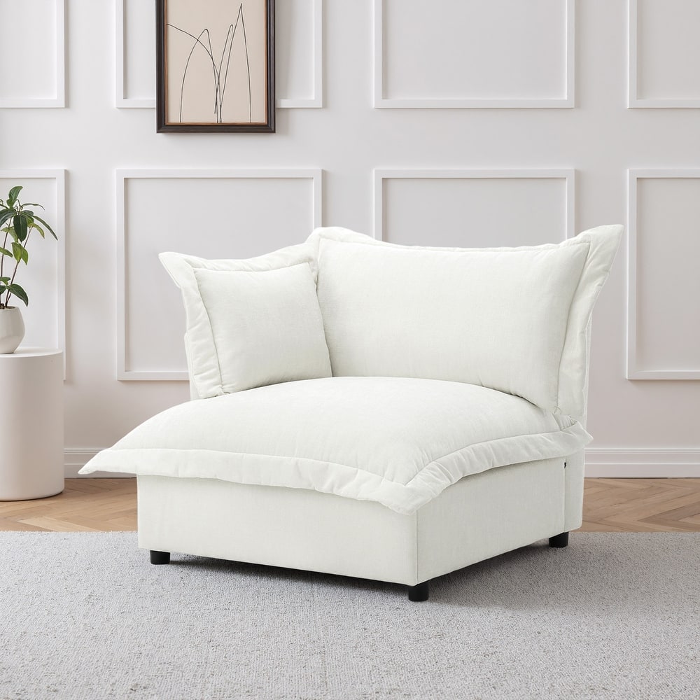 Upholstered Chenille Arm Club Chair Cloud corner cahir