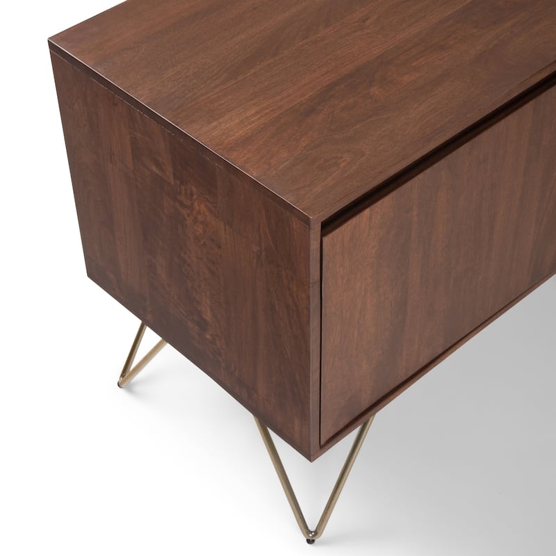 WYNDENHALL Moreno 60 inch Wide Industrial TV Media Stand For TVs up to 65 inches - 60"w x 18"d x 25" h