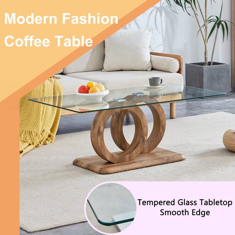 Stylish MDF Coffee Table with Glass Top for Versatile Living Spaces