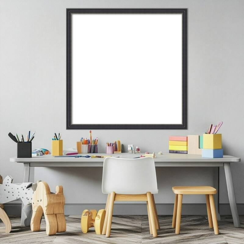 Amanti Art Stylish Black Framed Dry Erase Magnetic Board