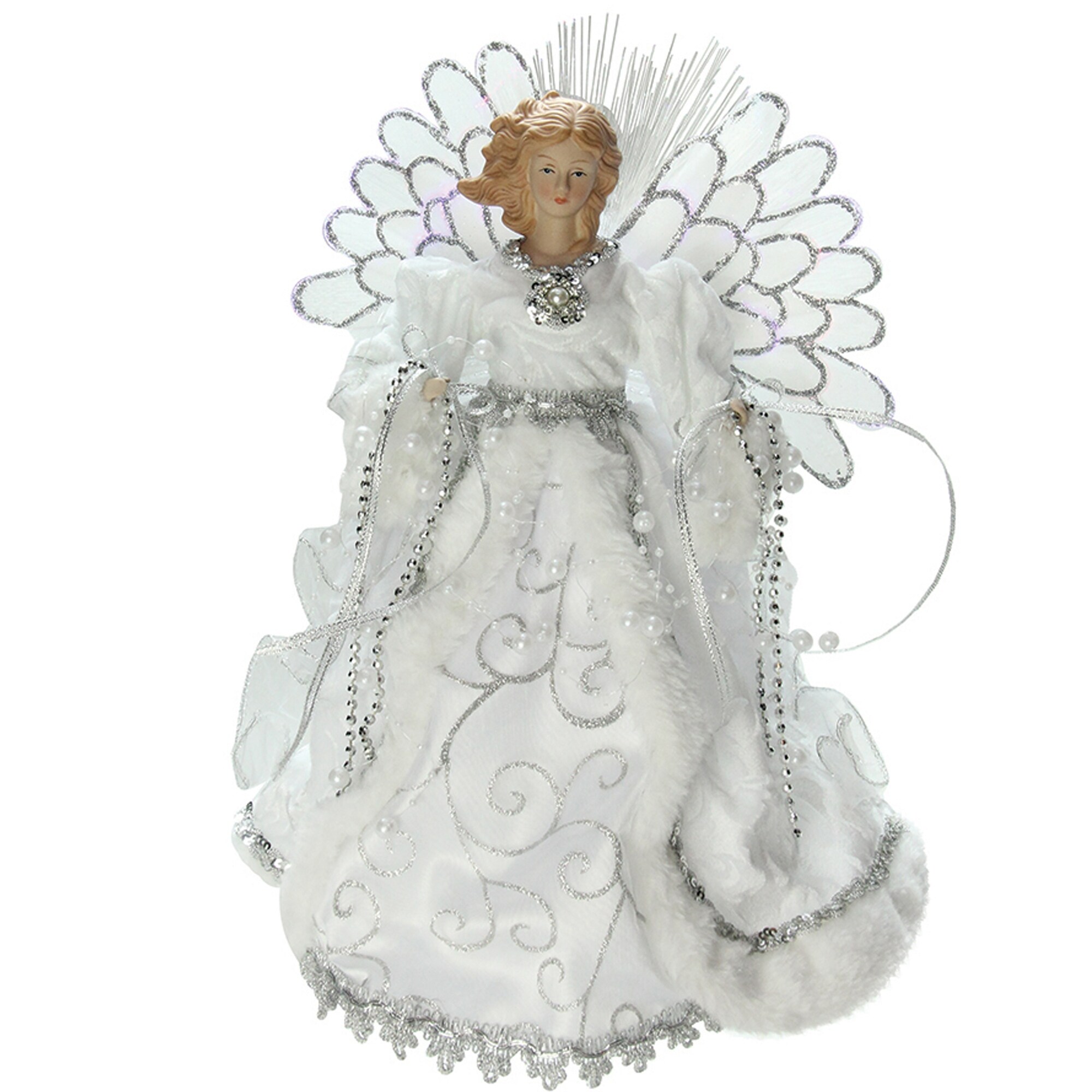 Shop 13 Lighted Fiber Optic Angel With White Gown Christmas Tree
