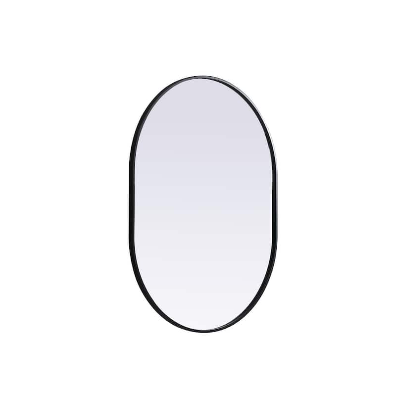 Indigo Home Metal Frame Oval Mirror 30x40 Inch
