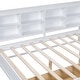 preview thumbnail 9 of 7, Wooden Full Size DayBed with 2 Drawers Kids Bed with Storage Shelf and USB Charging Ports, White