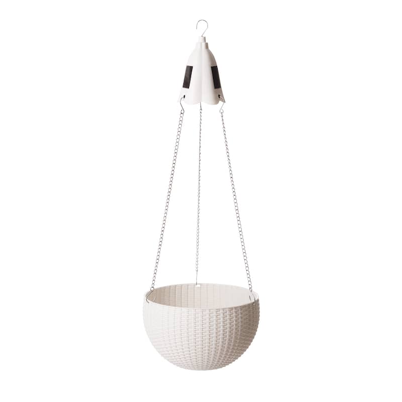 Baimuru 30-inch Height Solar Lighted Hanging Plastic Planter by Havenside Home