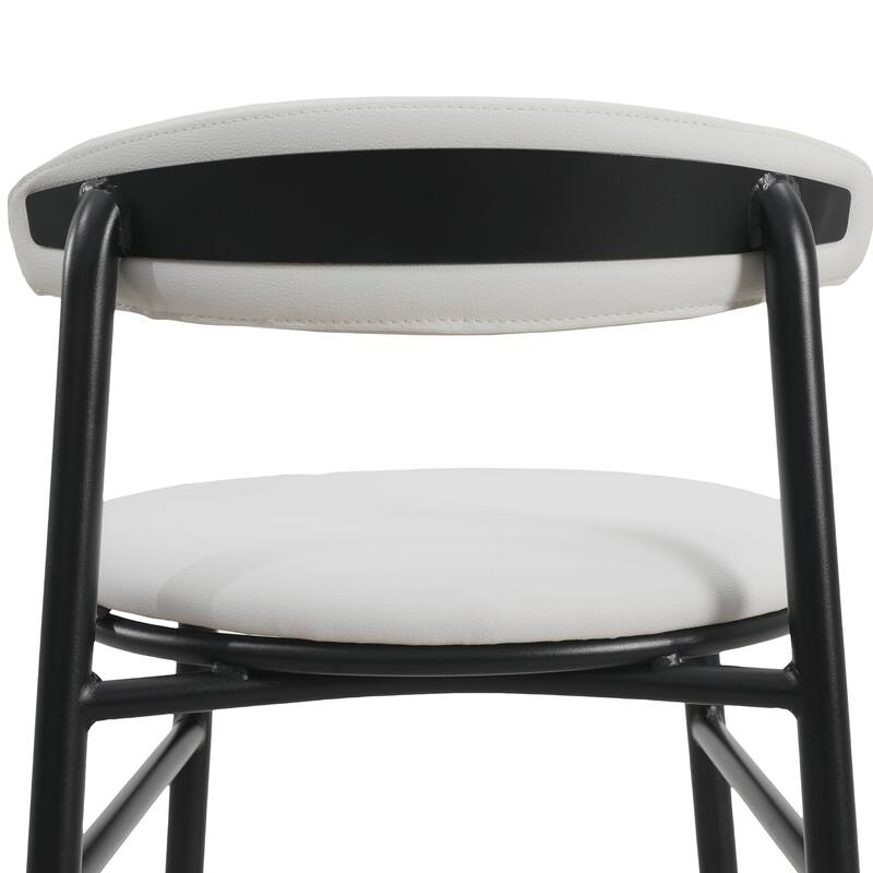 Upholstered Leather Bar Stool Accent Kitchen Chair Lume Collection Set of 2