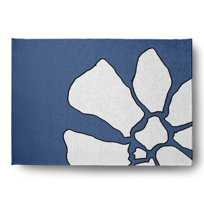 Petal Lines Spring Chenille Rug - Blue - 5' x 7'