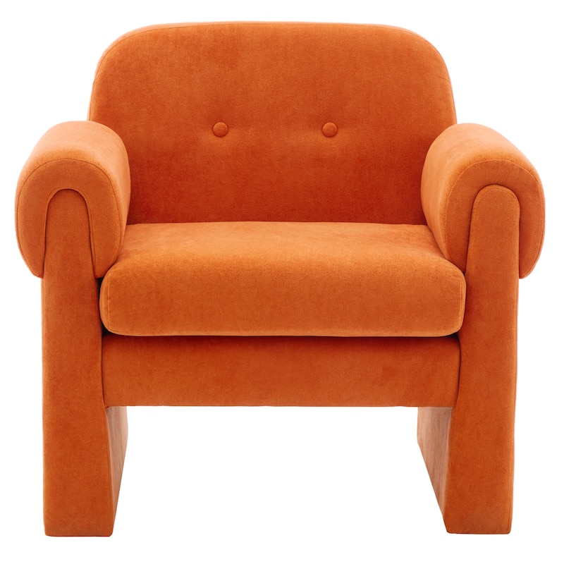 Modern Cloud Velvet Accent Chair with Removable Cushion for Living Room - Hermes Orange