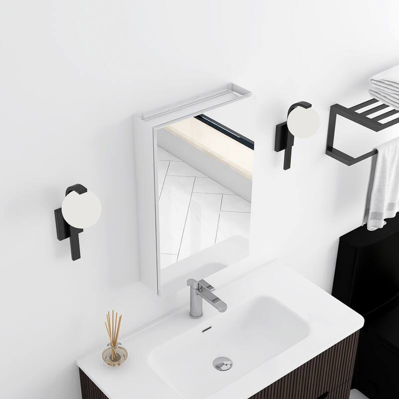 Rectangular Aluminum Medicine Cabinet with Mirror