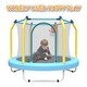 preview thumbnail 26 of 28, 55'' Kids Trampoline with Basketball Hoop and Safety Enclosure