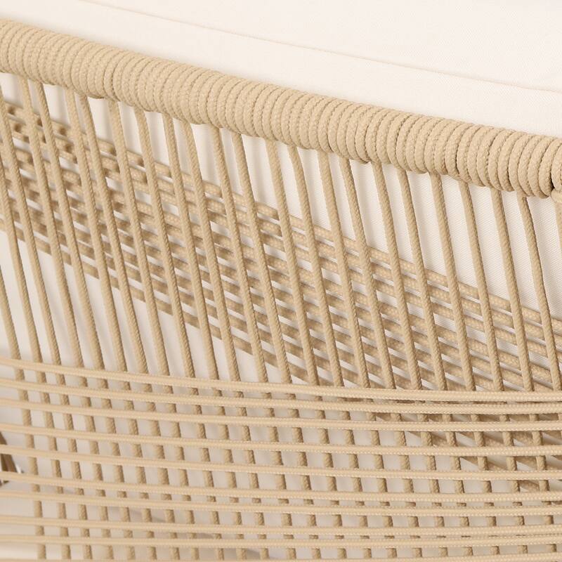 Annisa Acacia Wood and Rope Outdoor Club Chair with Cushions by Christopher Knight Home