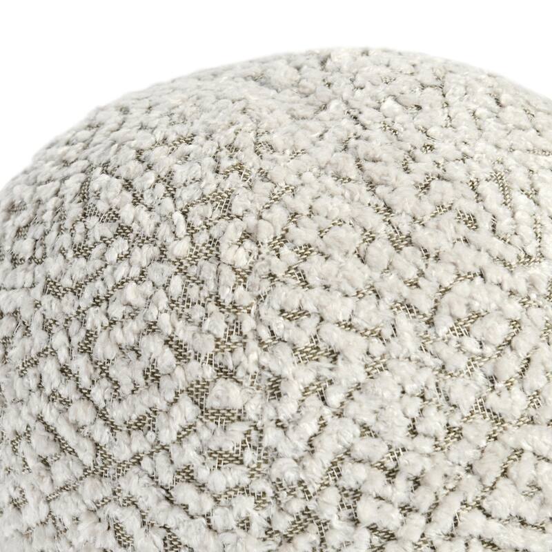 Villa by Classic Home Maris 12" Round Ivory Belgian Linen Throw Pillow