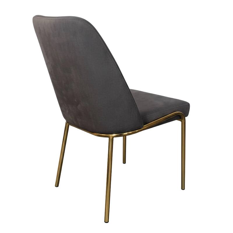 Lumen Modern Upholstered Kitchen Dining Chair with Gold Steel Legs Ergonomic Accent Chair