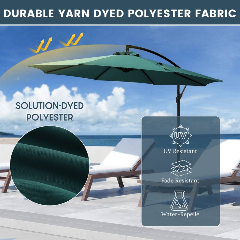 Weller 10-foot Offset Cantilever Hanging Patio Umbrella