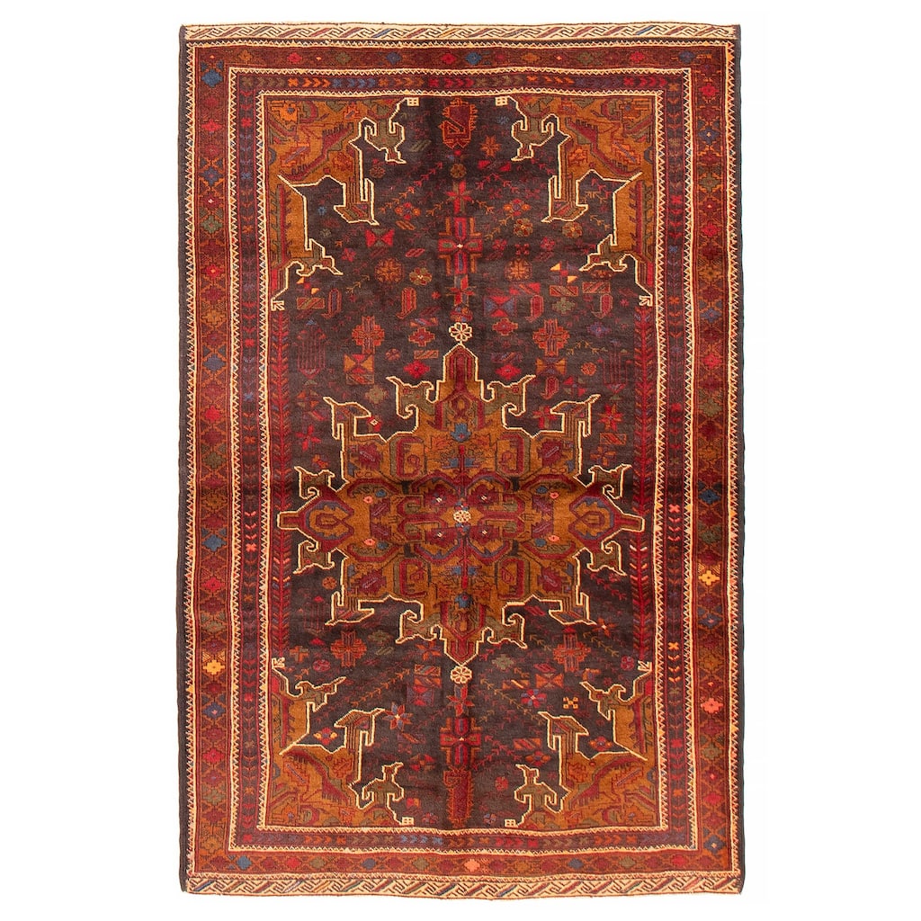Teimani Black Rug 3'10" x 6'1" - 3'10 x 6'1