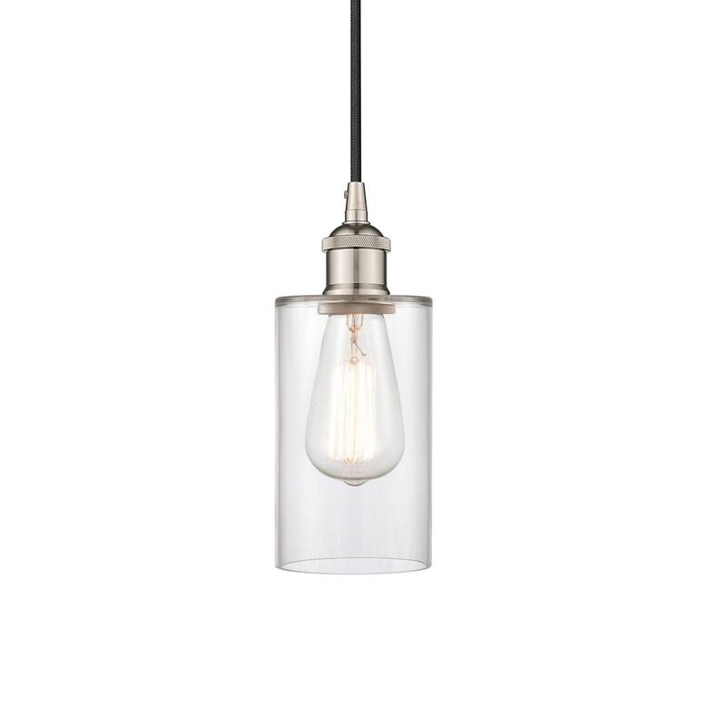 Innovations Lighting 616-1P-10-4 Clymer Pendant Clymer 4" Wide Mini - Polished Nickel / Clear