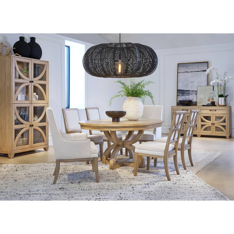 Magnussen Home Coventry Honey Maple Extendable 48" Round Dining Table - 48''W x 48''D x 30''H