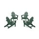 preview thumbnail 9 of 17, POLYWOOD 4-Piece Classic Folding Adirondack Conversation Set Green