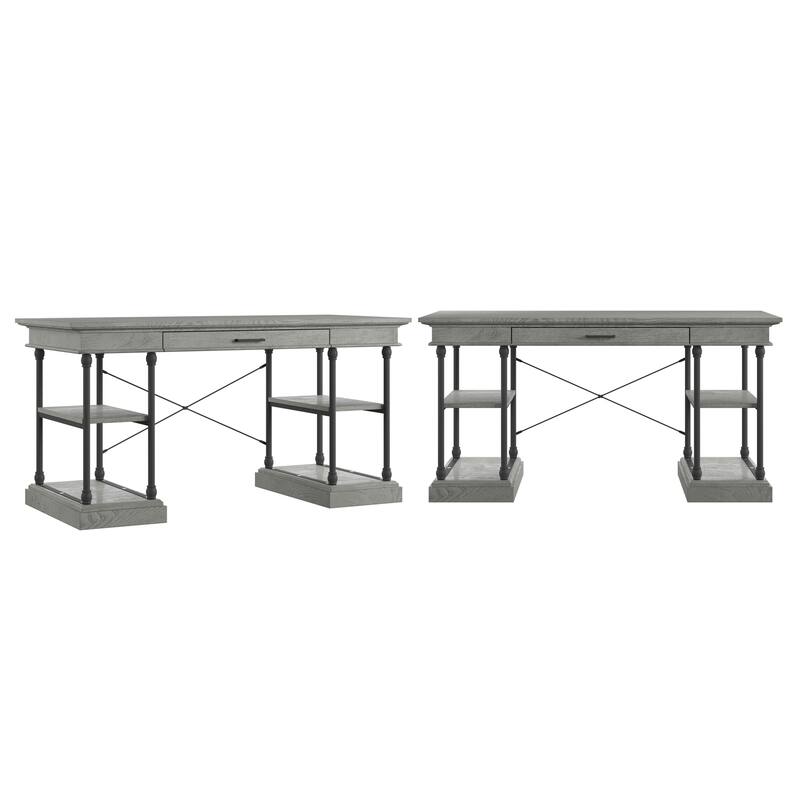 Dubrovnik Cornice 1-Drawer Storage Writing Desk - Grey