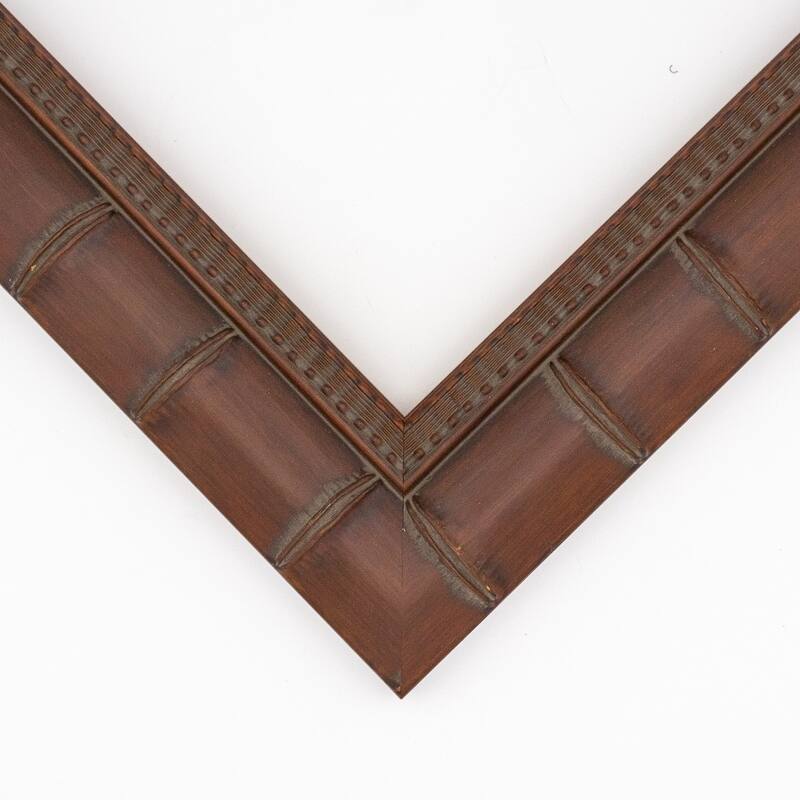 11x15 Brown Wide Bamboo Picture Frame - UV Acrylic, Foam Board Backing, Hanging Hardware