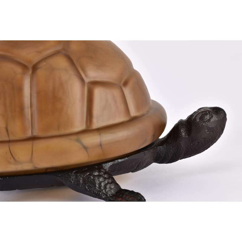 Warehouse of Tiffany Amber Turtle Accent Lamp