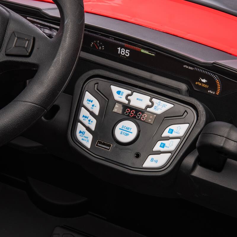 24V Ride On UTV for Kids with Parental Remote, Bluetooth, and LED Lights, 4-Wheel Suspension