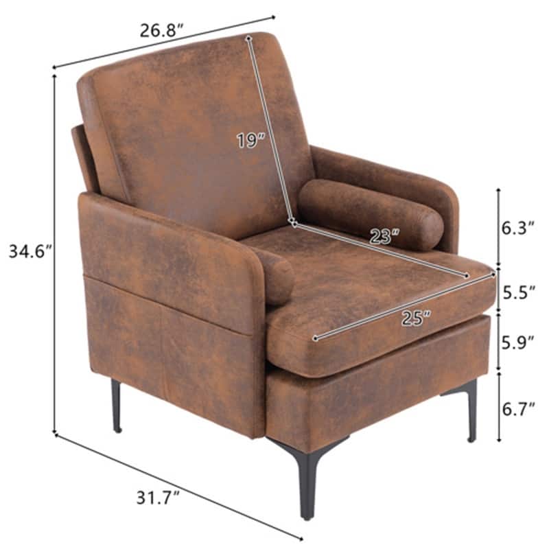 26.8'' W Microfiber Cozy Rustic Accent Chair