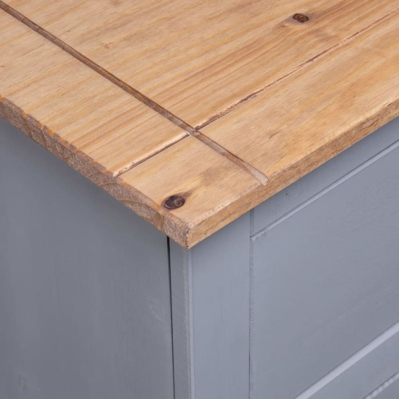 vidaXL Sideboard 2-Drawer Cupboard Sideboard Buffet Cabinet Solid Pinewood - 36.6" x 15.7" x 31.5"