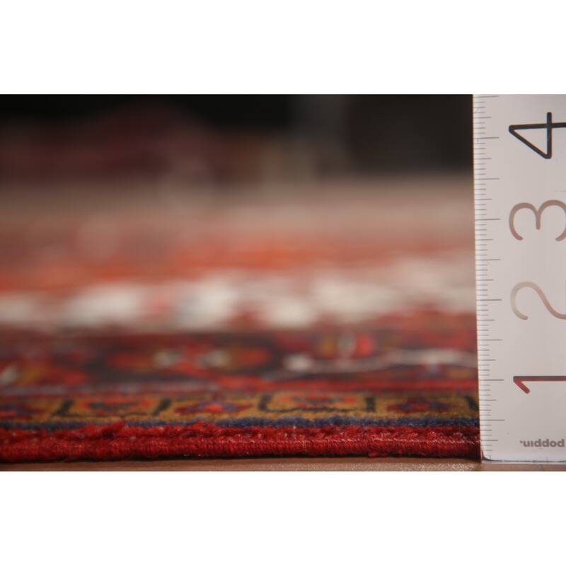 Hand Knotted Oriental 100% Wool Carpet Traditional Medallion Red Heriz Area Rug - 9' 8'' X 6' 7''