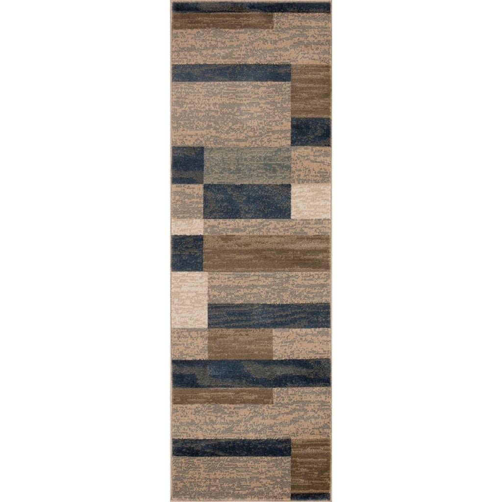 HomeRoots 8' Midnight Navy Power Loom Runner Rug - 9'3" x 12'3"