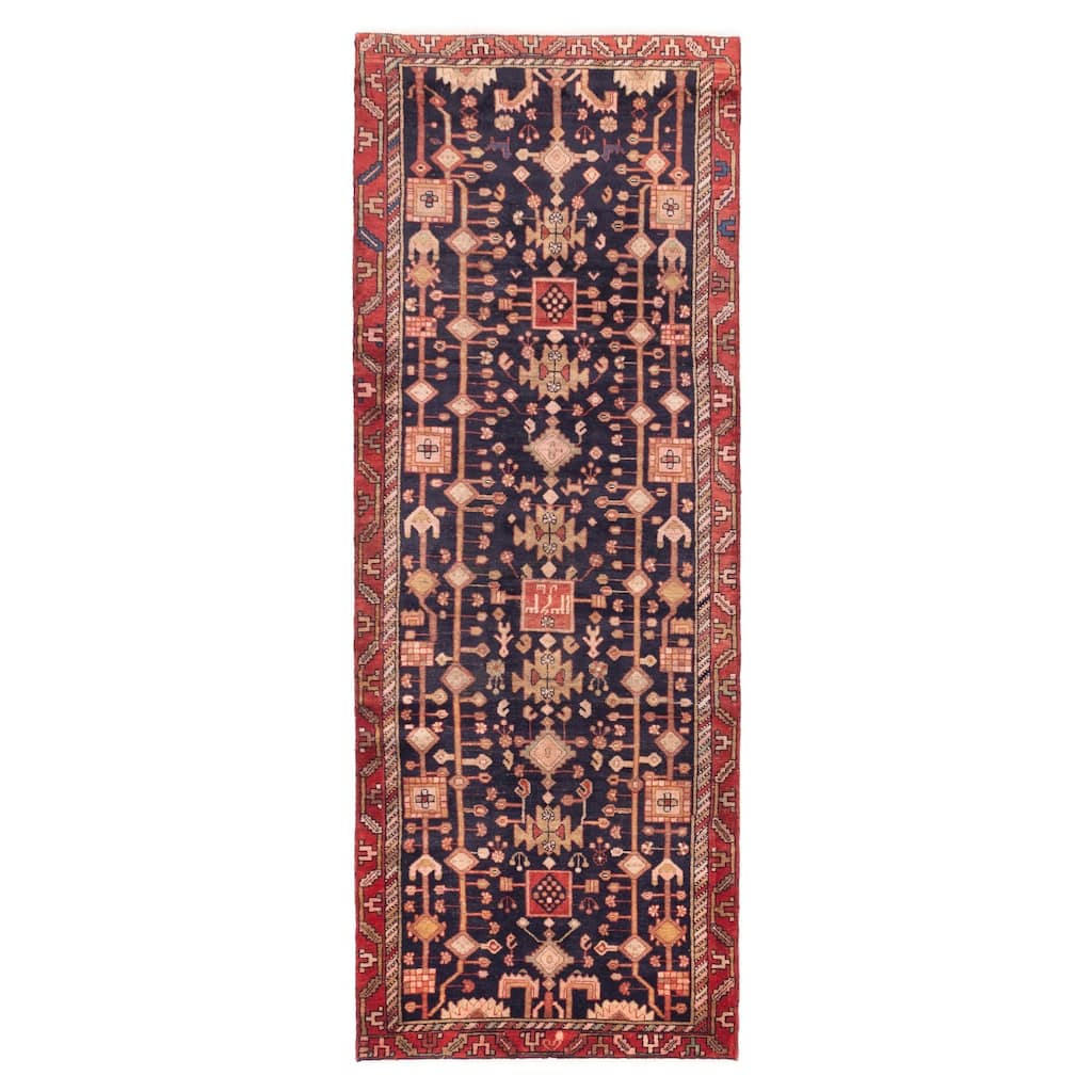 ECARPETGALLERY Hand-knotted Andelz Dark Navy Wool Rug - 3'7 x 9'9