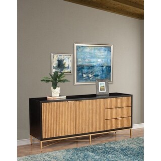 Origins by Alpine Larsen TV Console in Black - 64 inches in width