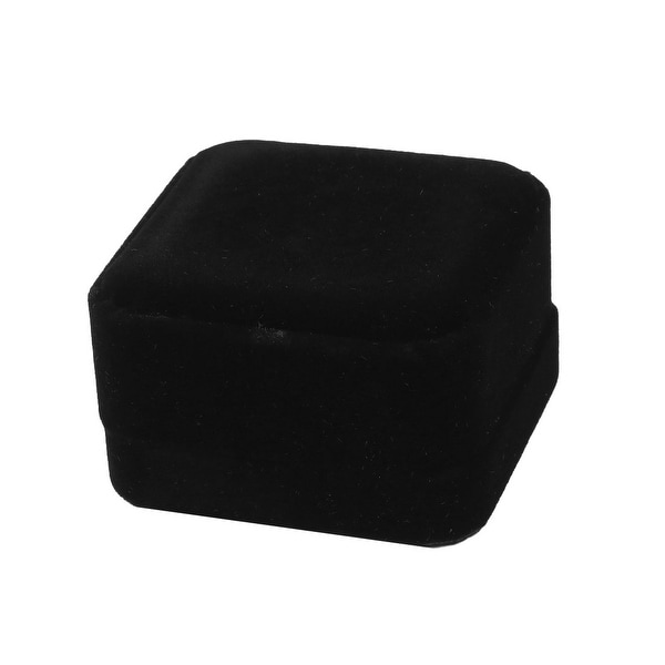 Birthday Velvet Square Jewelry Ring Earring Storage Box Case Gift Holder Black