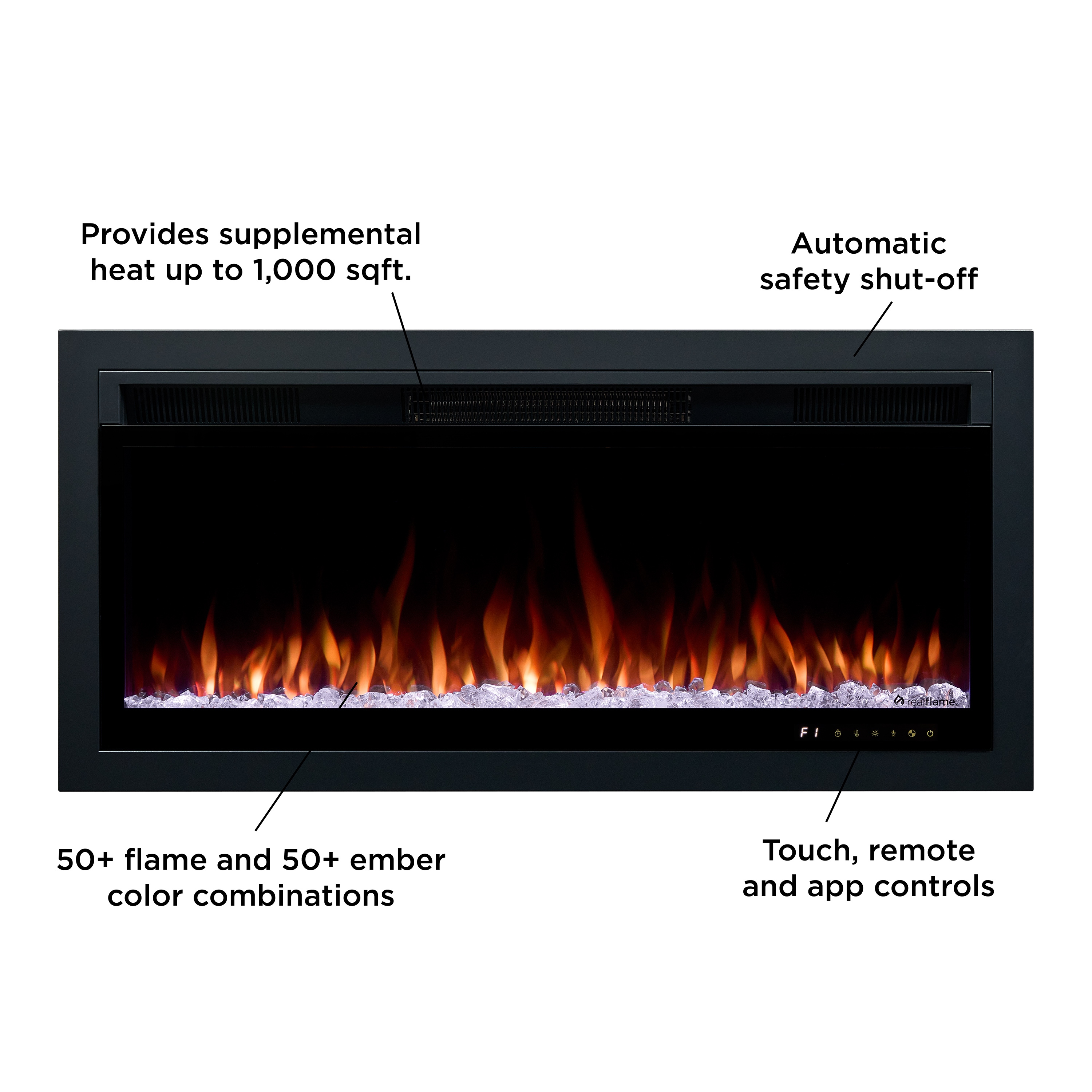 Real Flame Malie Electric Smart Landscape Fireplace 68