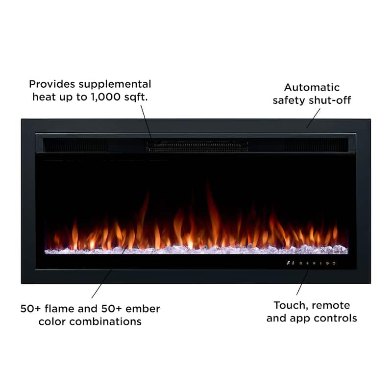 Malie 68" Smart Landscape Electric Fireplace in Venetian Gray by Real Flame