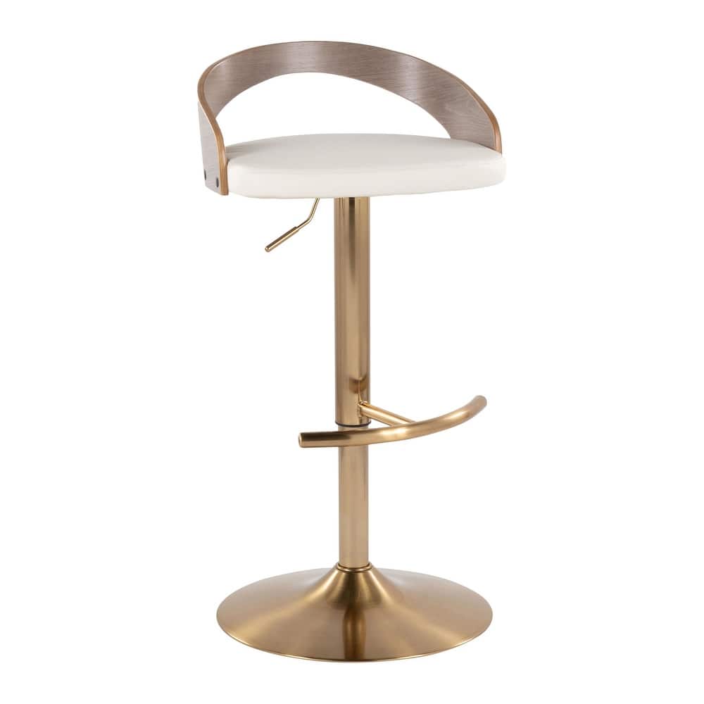 Grotto Adjustable Barstool with Gold Base