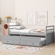 preview thumbnail 16 of 18, Twin Size Pine Wood Bed Kids Daybed Storage Bed with Trundle Bed, 3 Storage Drawers, Headboard and Footboard for Children's Room