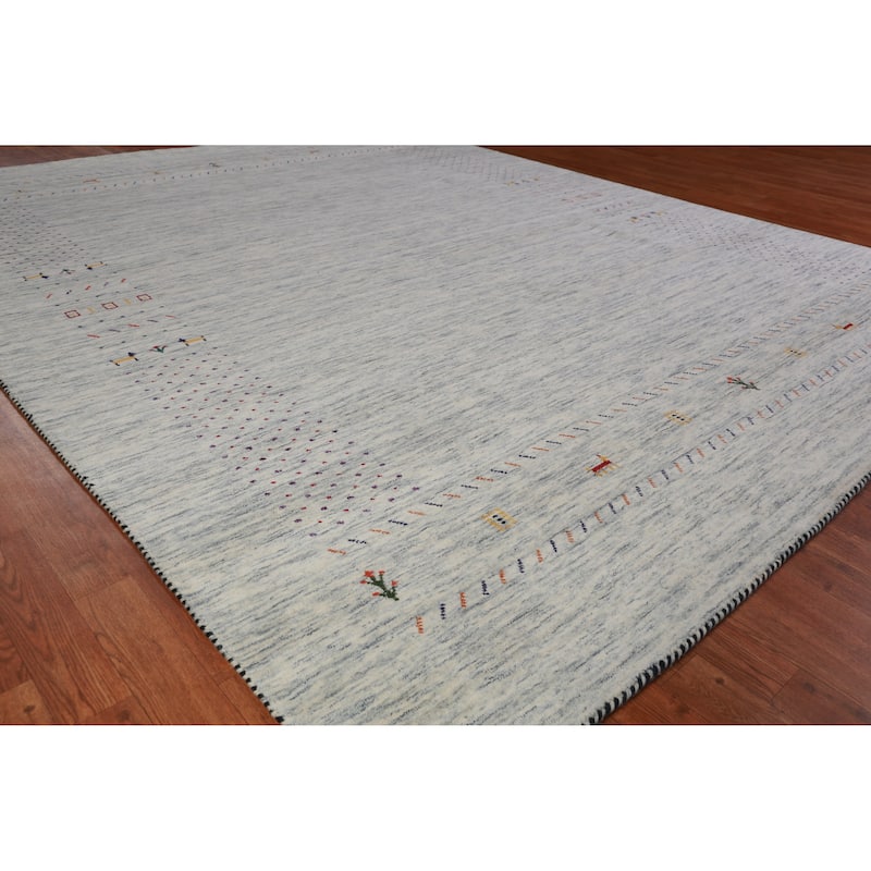 Gabbeh Indian Area Rug Handmade Living Room Wool Carpet - 7'11" x 9'10" - 7'11" x 9'10" - Ivory/Beige