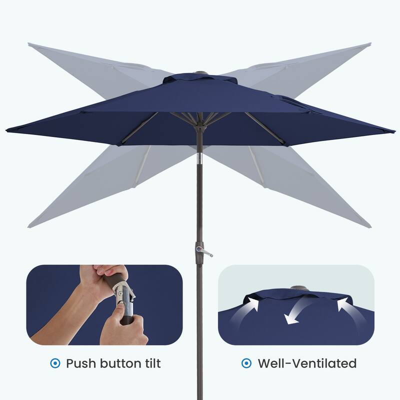 7.5-ft Patio Market Umbrella with UV-Risistance,Crank & Tilt